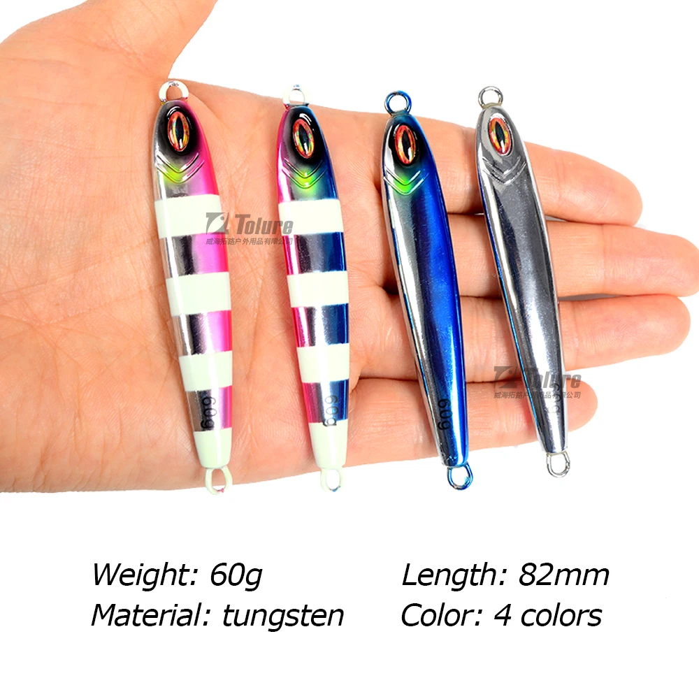 Hot Sale 60g Luminous Tungsten Steel Jig Without Hook Metal ABS Pencil Lure - view 14