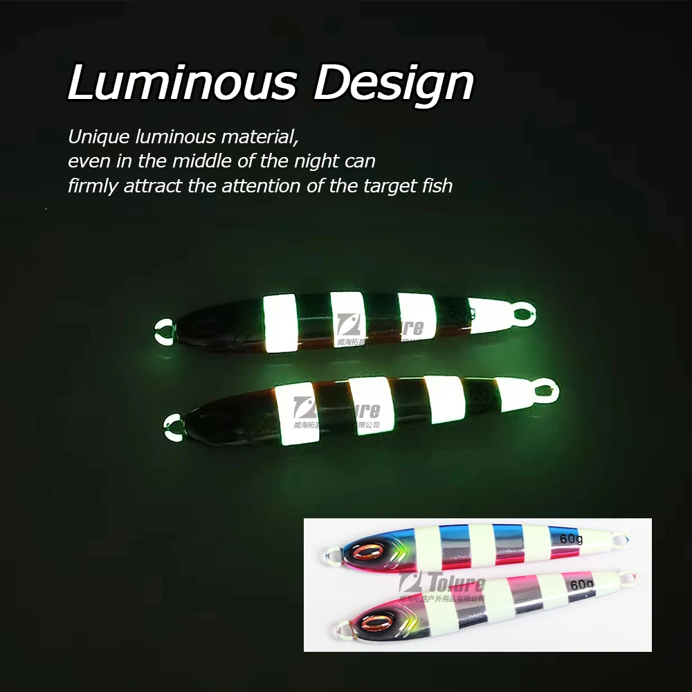 Hot Sale 60g Luminous Tungsten Steel Jig Without Hook Metal ABS Pencil Lure - view 2