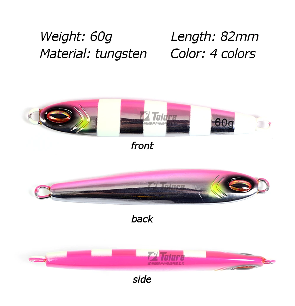 Hot Sale 60g Luminous Tungsten Steel Jig Without Hook Metal ABS Pencil Lure - view 5