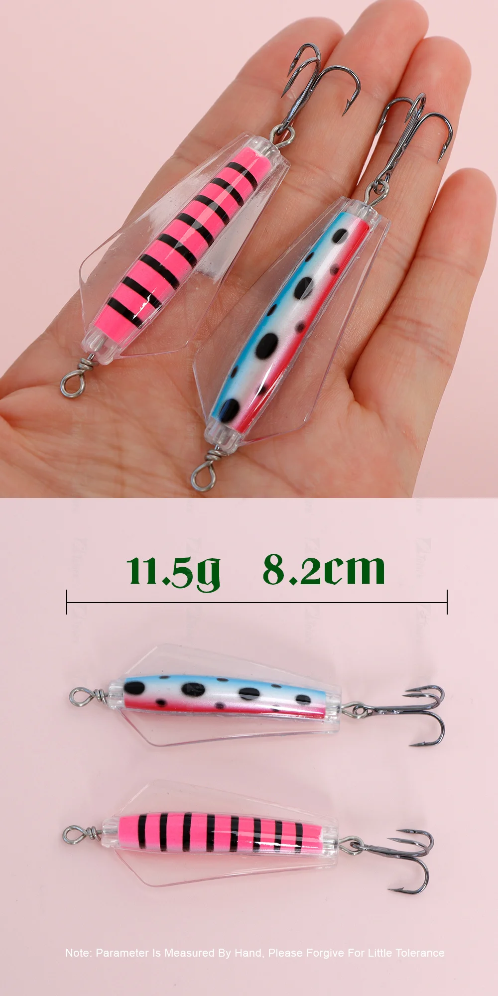 Factory ABS Plastic Ice Fishing Lure 11.5g WithTreble Hooks for ABS Pencil Lure - view 1