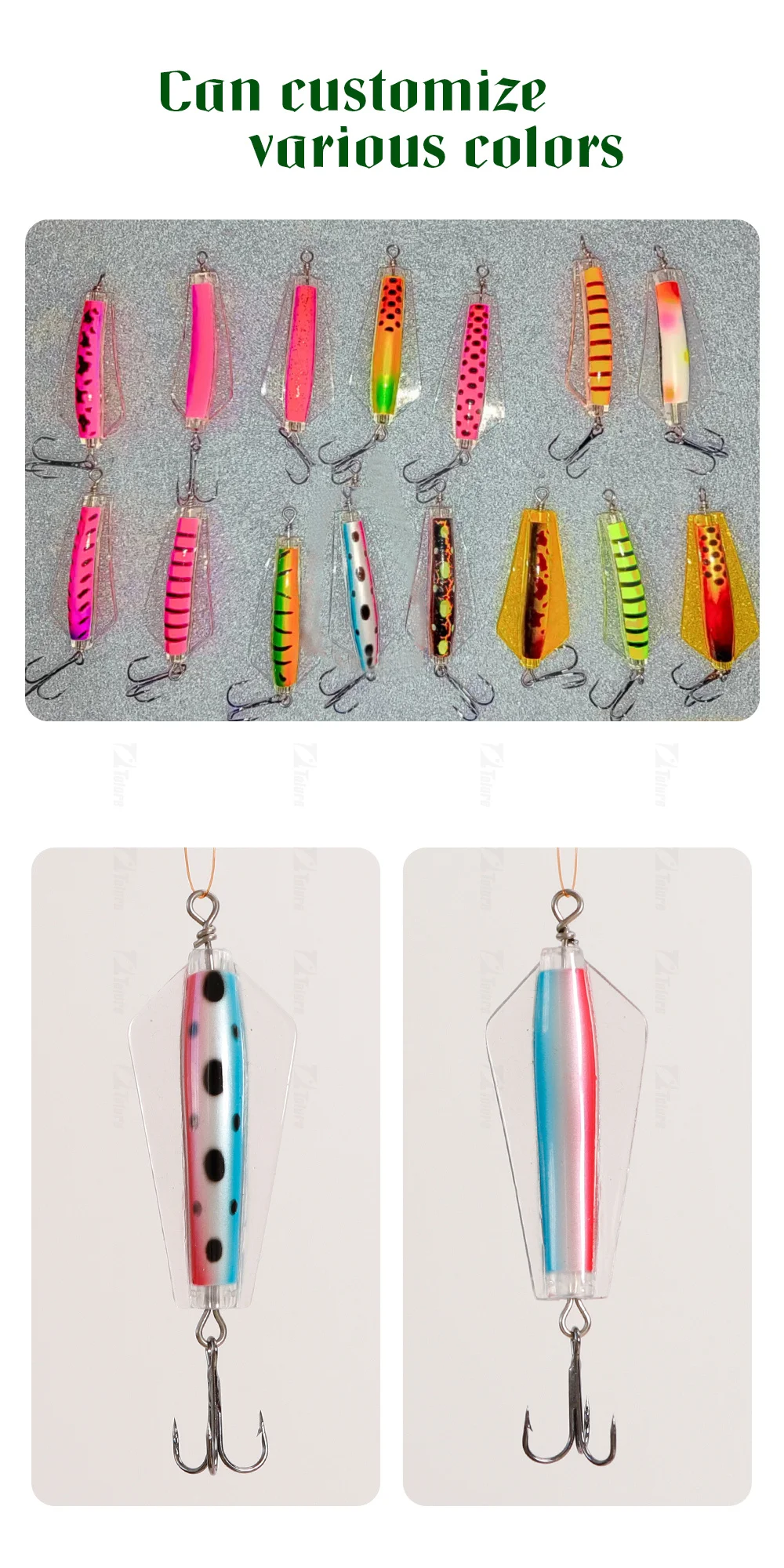 Factory ABS Plastic Ice Fishing Lure 11.5g WithTreble Hooks for ABS Pencil Lure - view 2