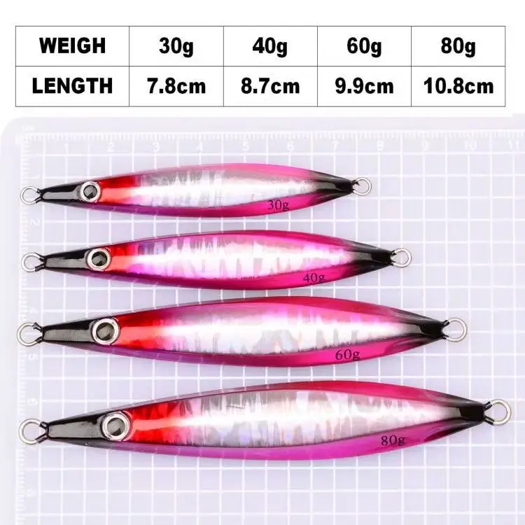 30g 40g 60g 80g Luminous Fast Jigging Lure Metal Jig Bait ABS Pencil Lure - view 16