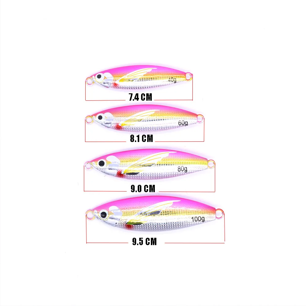 40g 60g 80g 100g Jigging Slow Metal Jigs Sea Fishing Lures Bait ABS Pencil Lure - view 7