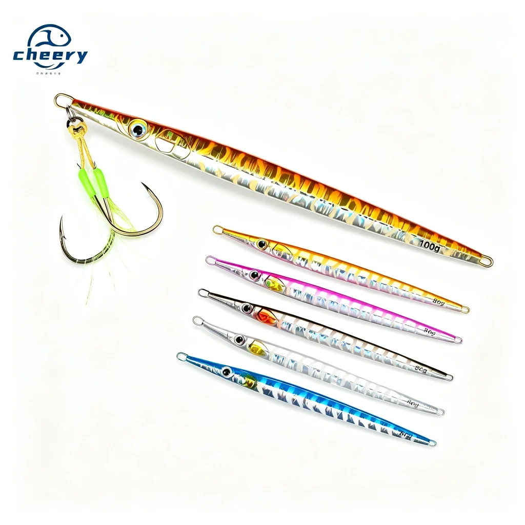 CHEERY 80g 100g Deep Sea Trolling Fishing Metal Jig Lure Slow