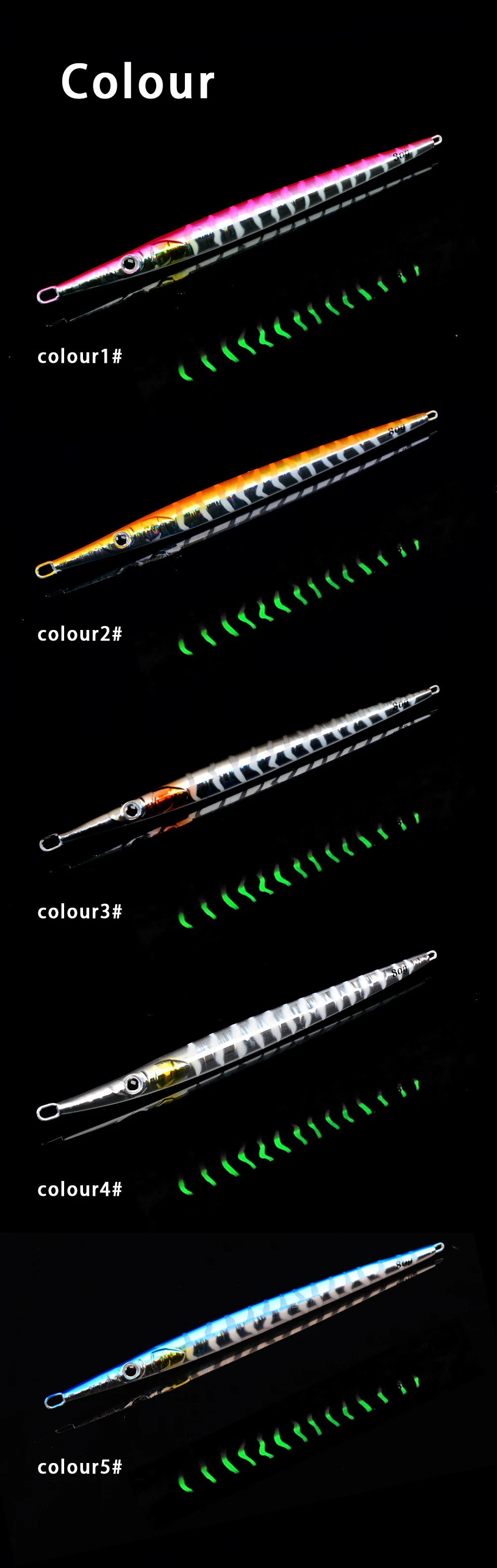 CHEERY 80g 100g Deep Sea Trolling Fishing Metal Jig Lure Slow ABS Pencil Lure - view 16