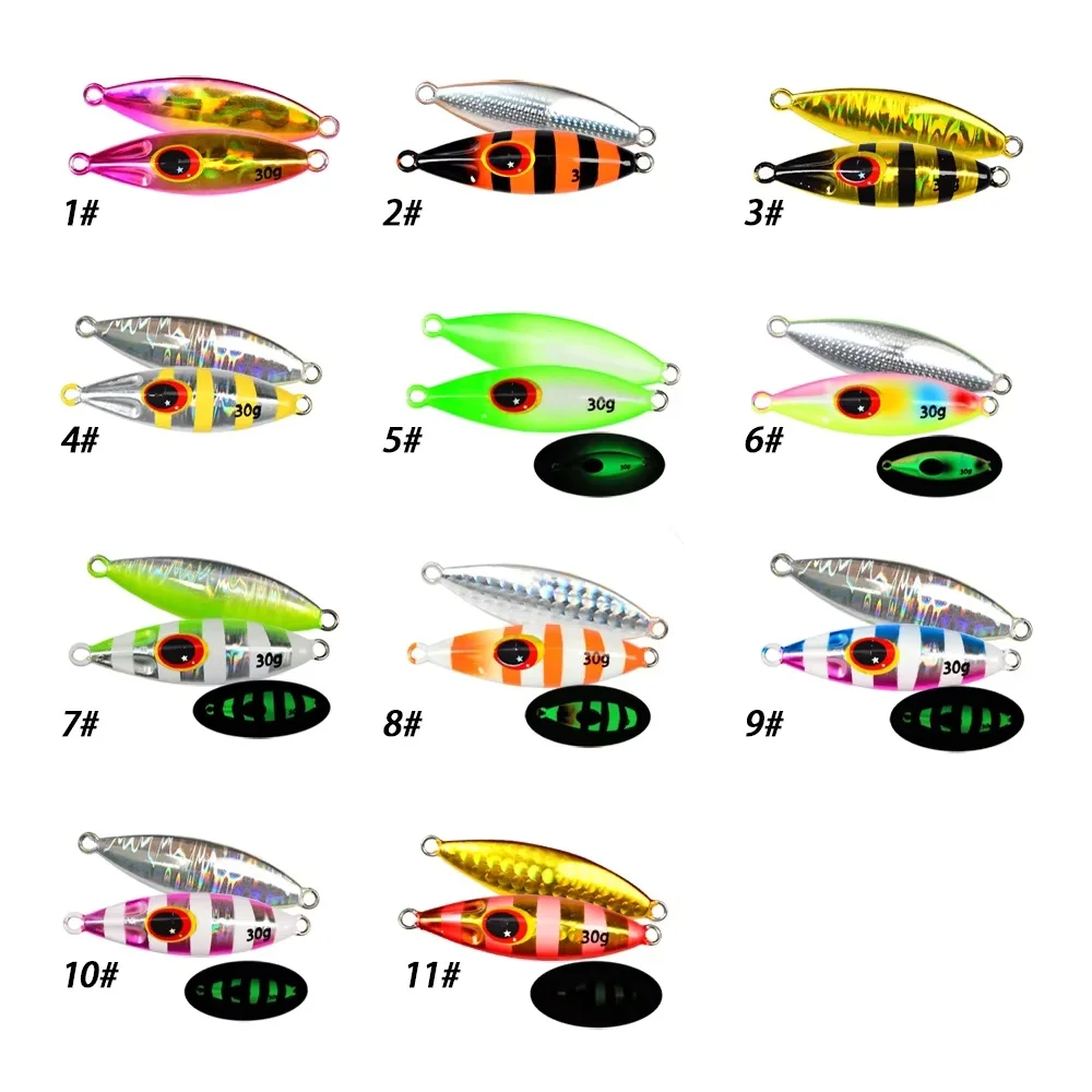 Saltwater 30g 40g 60g 80g 100g 120g Bee Lead Bait Luminous Jig