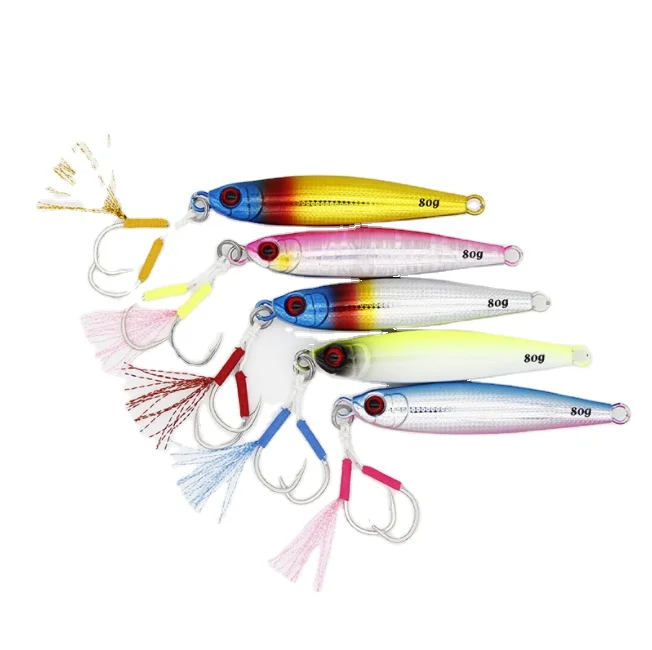 Saltwater Fishing Lure Metal Jig 40g 60g 80g Artificial Baits