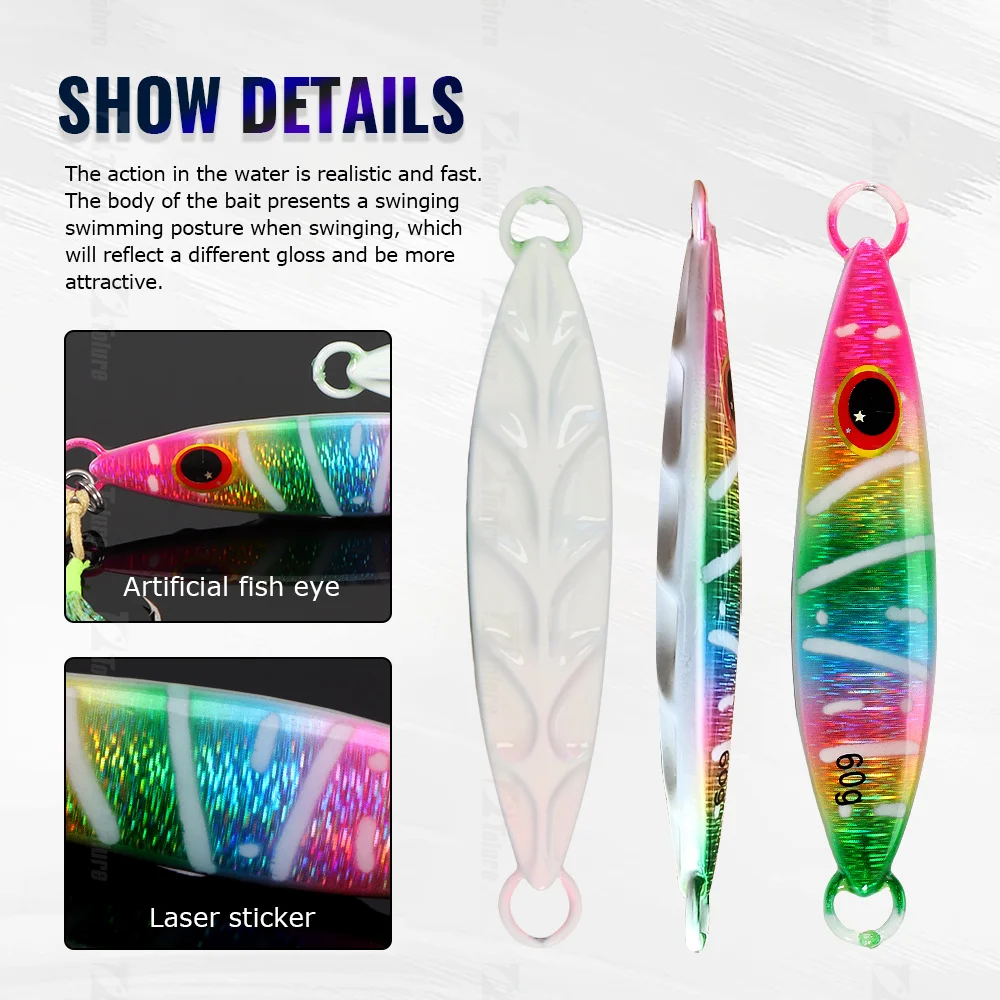 HIgh Quality 30g 40g 60g 80g Luminous Effect Sinking Saltwater Metal Jig ABS Pencil Lure - view 5
