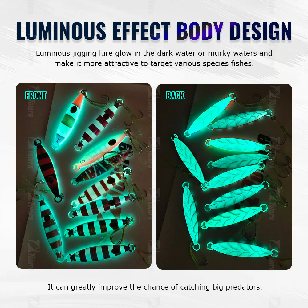 HIgh Quality 30g 40g 60g 80g Luminous Effect Sinking Saltwater Metal Jig ABS Pencil Lure - view 6
