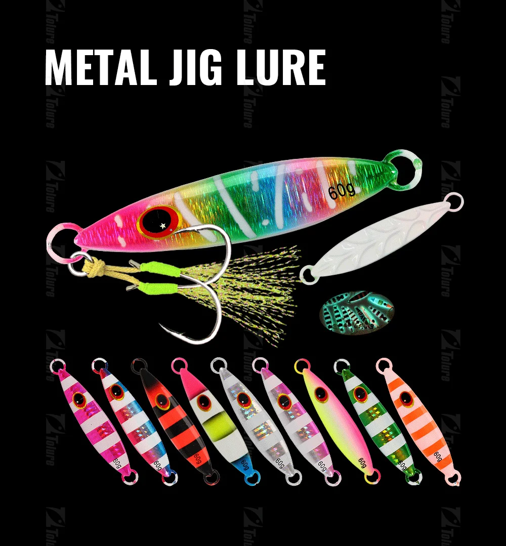 HIgh Quality 30g 40g 60g 80g Luminous Effect Sinking Saltwater Metal Jig ABS Pencil Lure - view 8