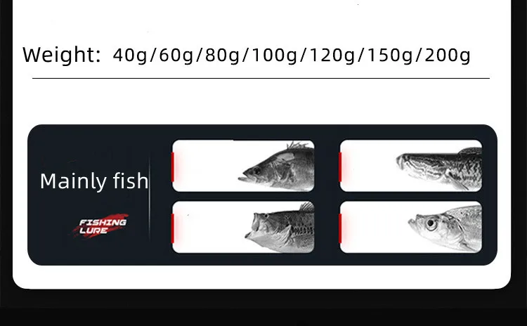 New Arrival High Quality 40g-200g Metal Slow Jig Head With ABS Pencil Lure - view 13