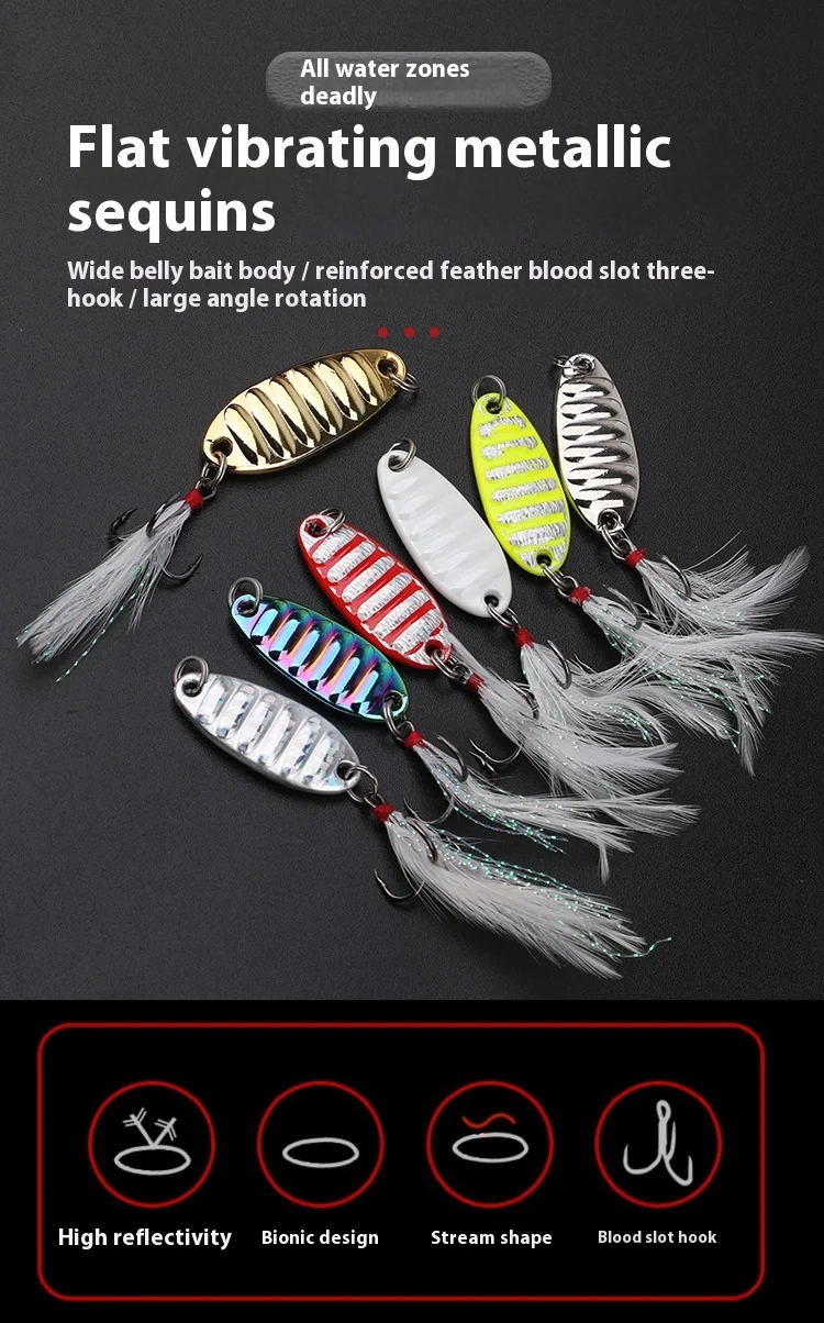 Wholesale Mouthfish Bait Lure Flat Vibrating Sequin Fishing for ABS Pencil Lure - view 5
