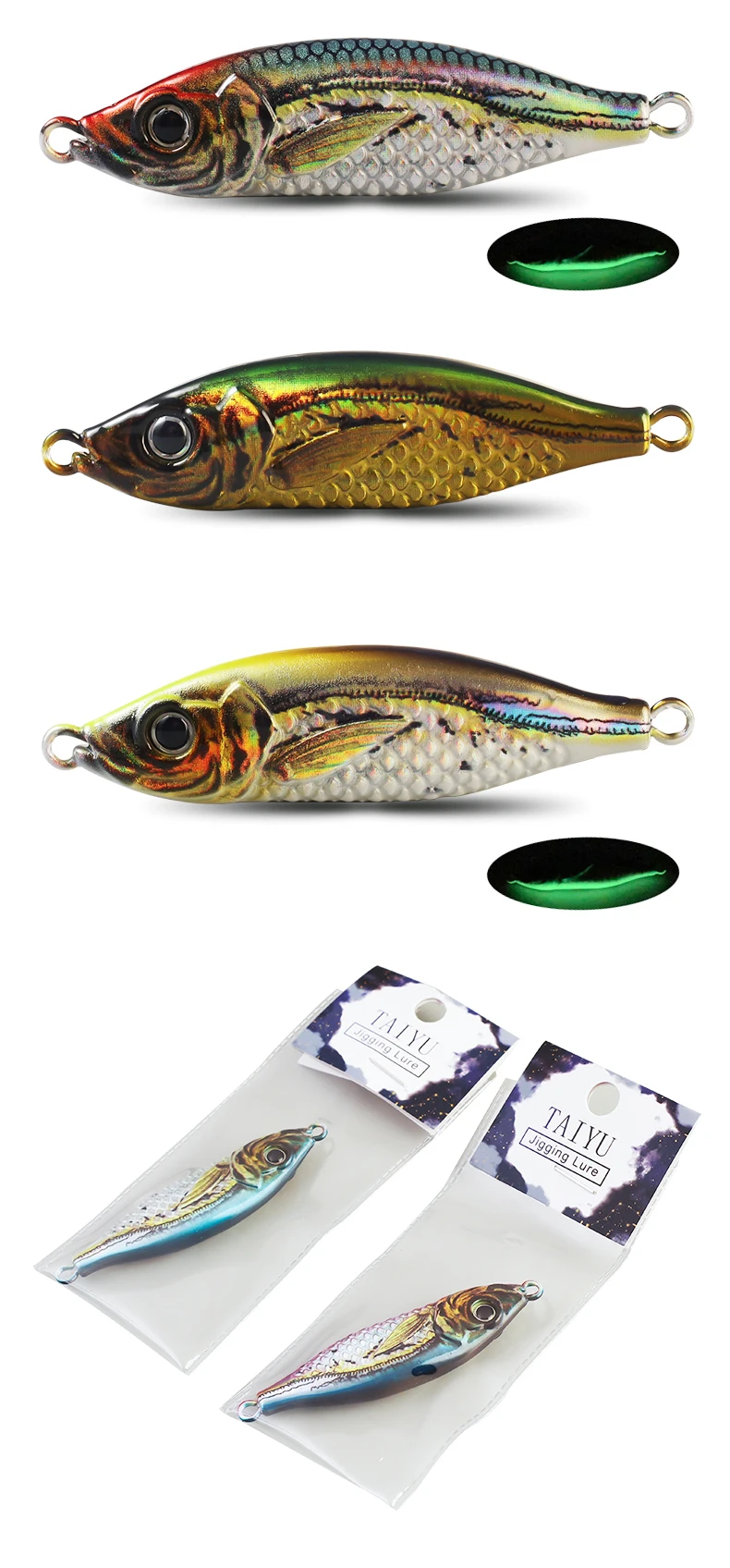 Cheery Palmer 60g 3D Colorful Printed Jigging Lure Metal Spoon ABS Pencil Lure - view 12