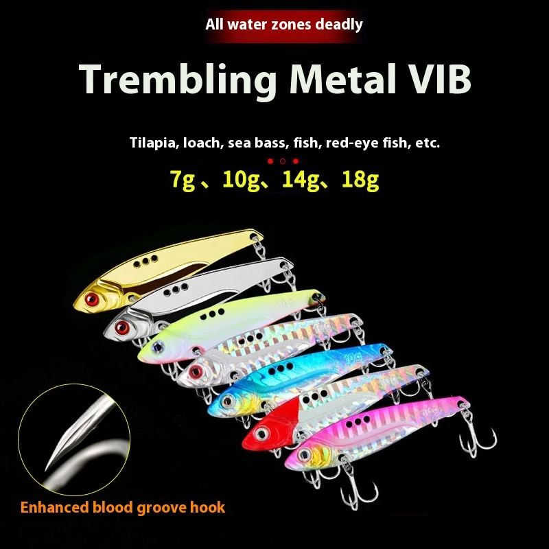Longya VIB Lure Bait Shiny Metal Blood Groove Hook for Saltwater ABS Pencil Lure - view 5