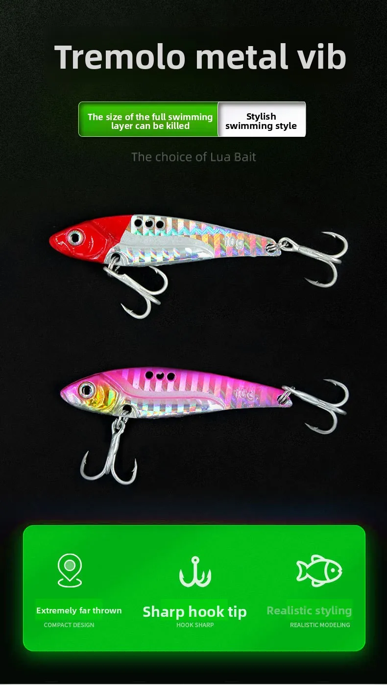 Longya VIB Lure Bait Shiny Metal Blood Groove Hook for Saltwater ABS Pencil Lure - view 7