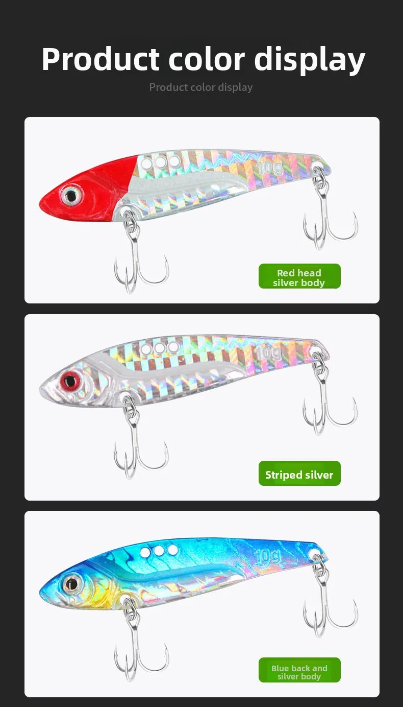 Longya VIB Lure Bait Shiny Metal Blood Groove Hook for Saltwater ABS Pencil Lure - view 14
