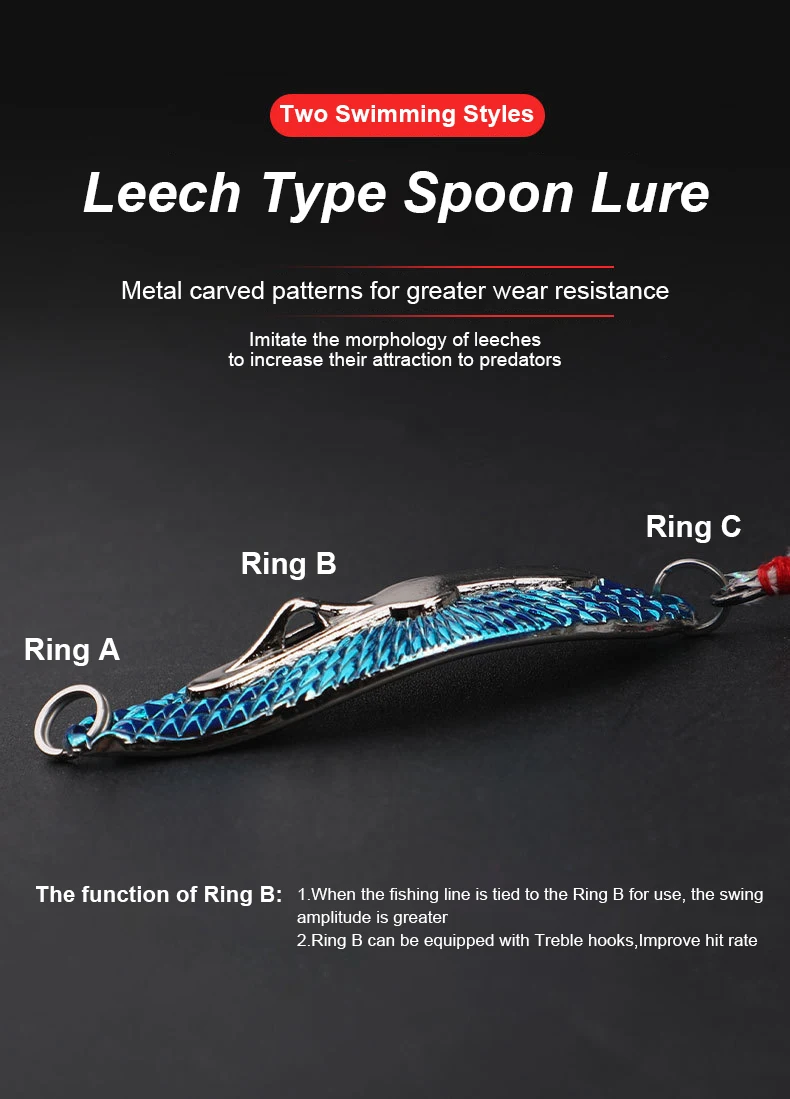 Cheery Stainless Steel 5G/7G/10.5G/14G Leech Metal Spoon Bait ABS Pencil Lure - view 12