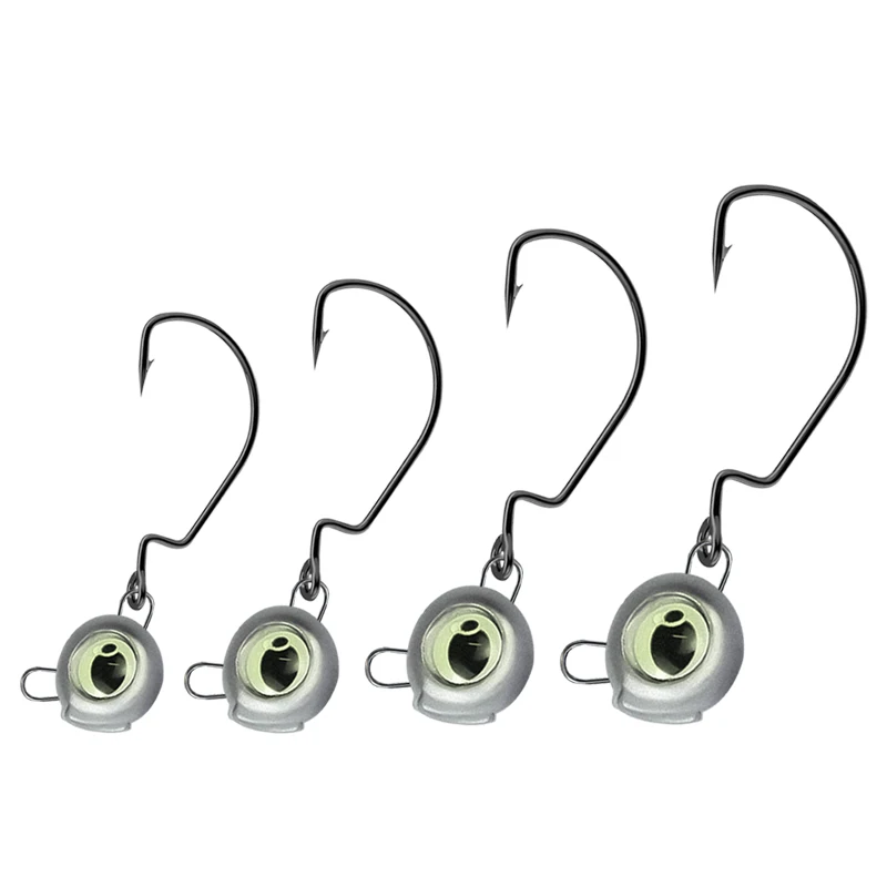 Cheery Night Glow Fishing Jig Hooks 3.5g 10g Luminous 3D Eye