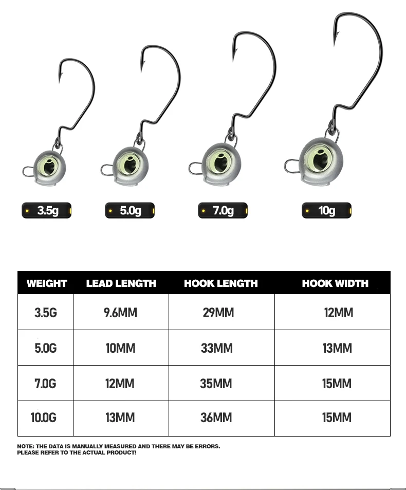 Cheery Night Glow Fishing Jig Hooks 3.5g 10g Luminous 3D Eye ABS Pencil Lure - view 12