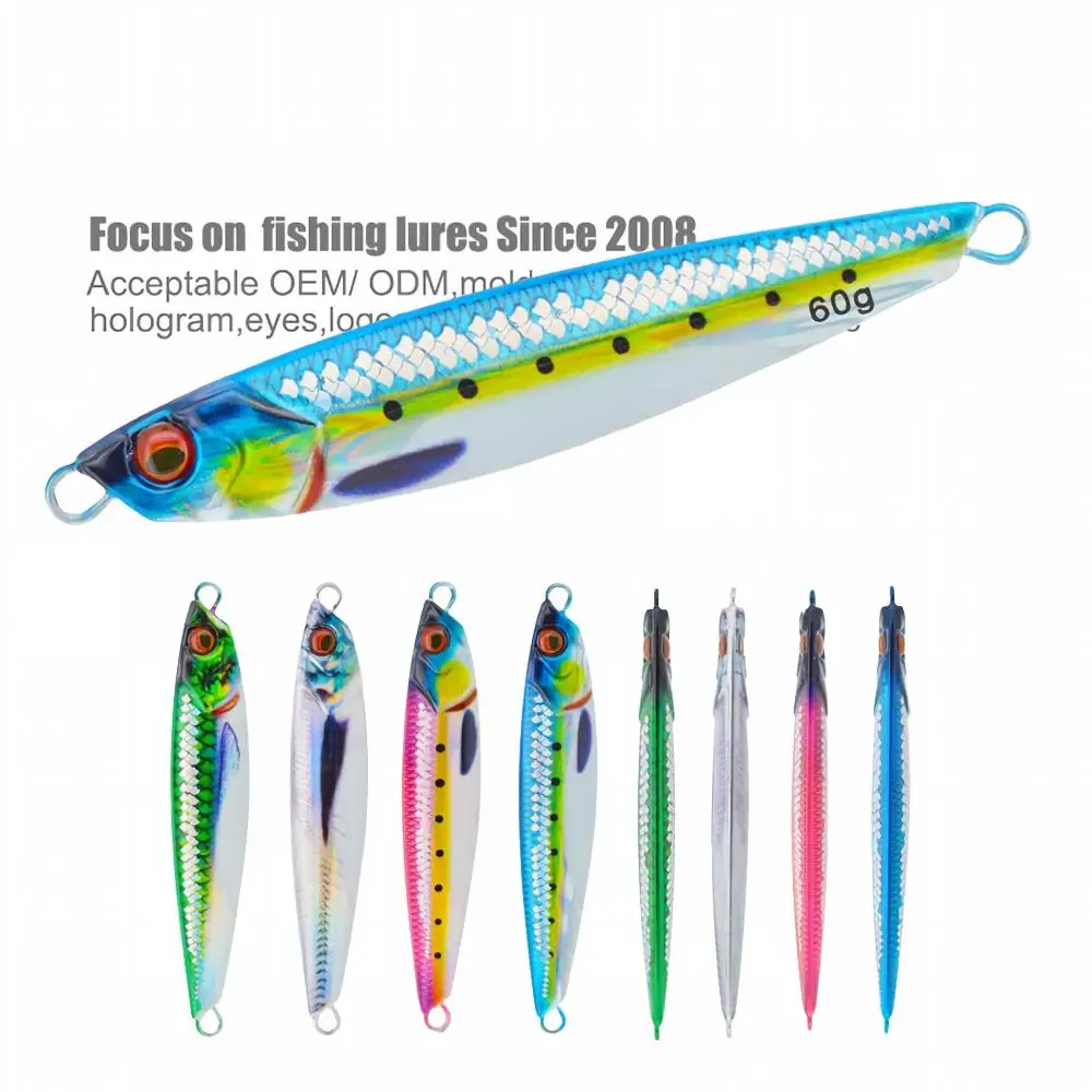CHEERY 40g 60g 80g UV Luminous Slow Saltwater Fishing Metal Jig ABS Pencil Lure - view 1