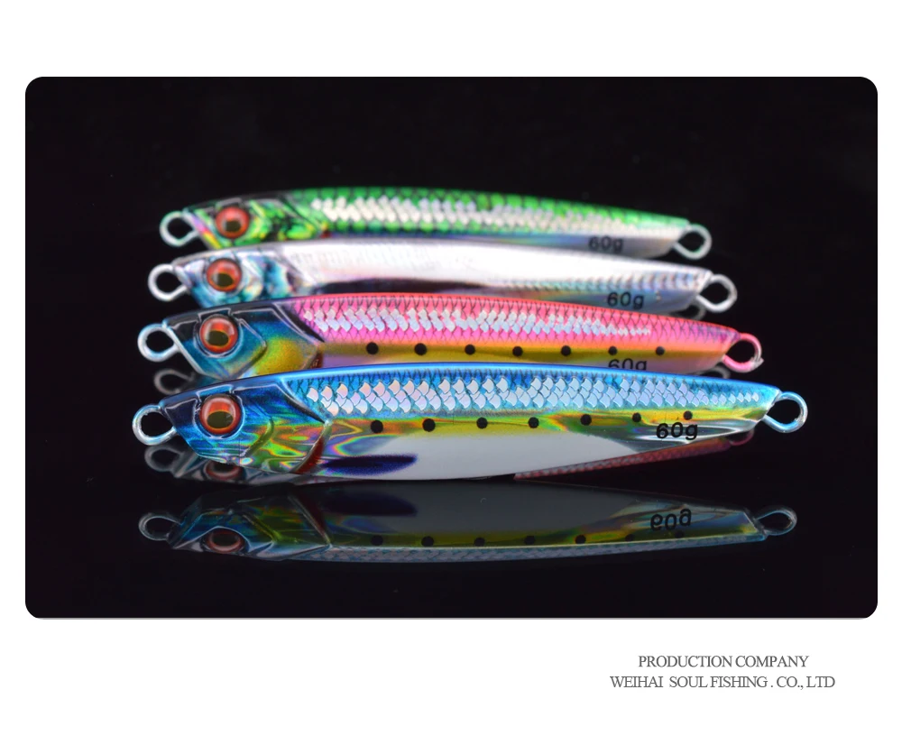 CHEERY 40g 60g 80g UV Luminous Slow Saltwater Fishing Metal Jig ABS Pencil Lure - view 7
