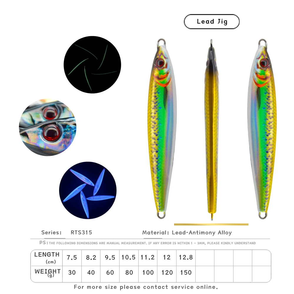 Vertical Saltwater Fishing Lure 3D Printed Barracuda Speed Jig ABS Pencil Lure - view 5