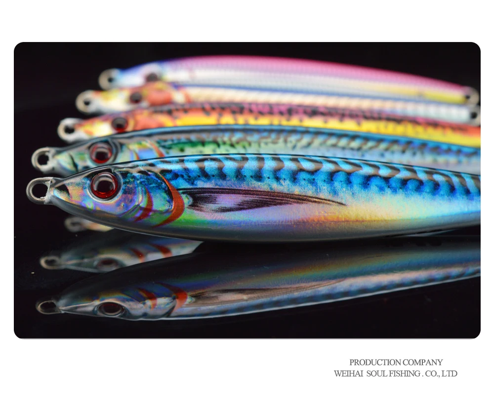 Vertical Saltwater Fishing Lure 3D Printed Barracuda Speed Jig ABS Pencil Lure - view 19