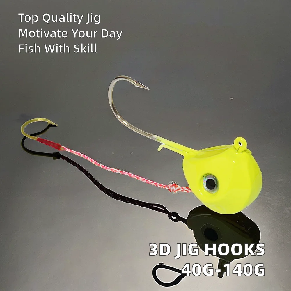 Cheery Hot Sale 40g-140g Fishing Clamp Double Hook 3D Eye Lead Metal Jig ABS Pencil Lure - view 8
