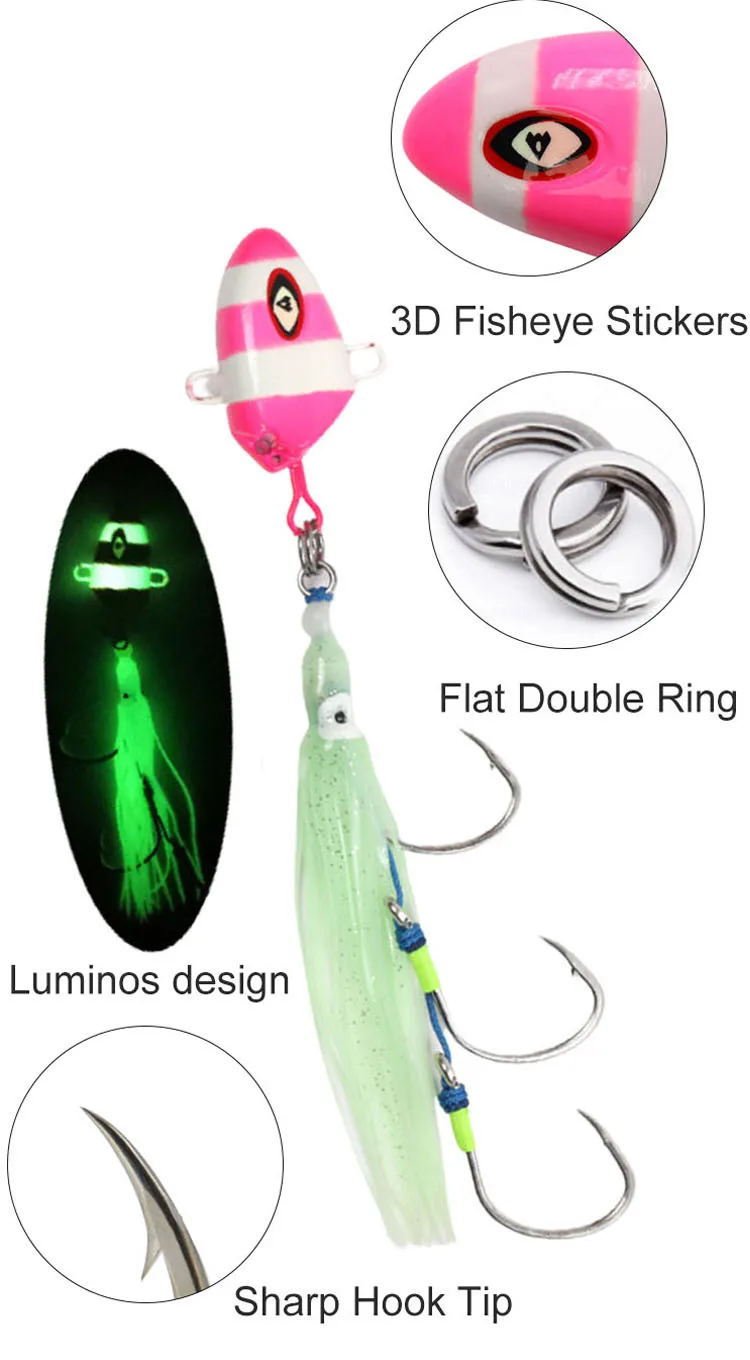 Wholesale Cheery Lucanus Jig Lure Kit 100g-300g Slider Bait with - Pencil Lure by Cheery