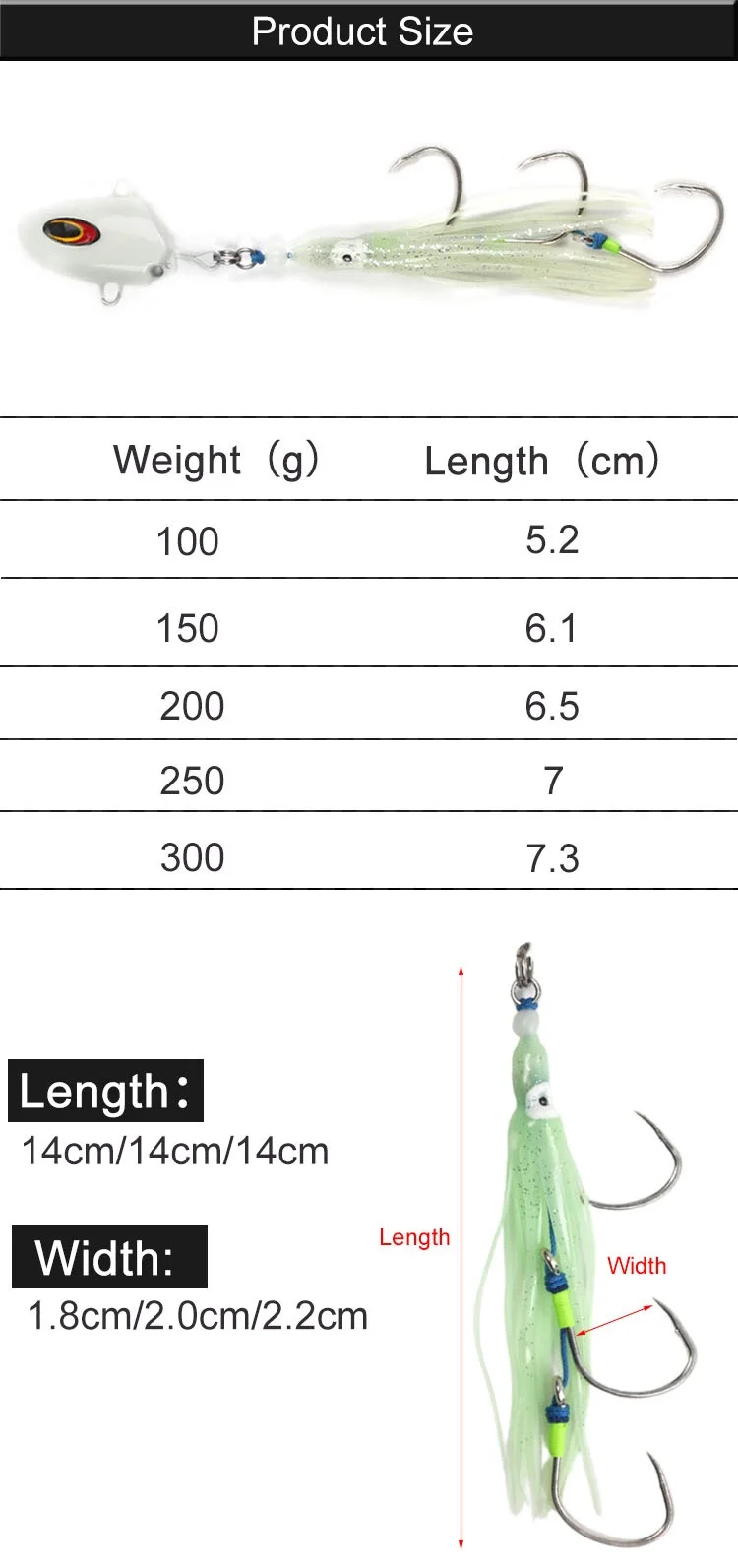 Wholesale Cheery Lucanus Jig Lure Kit 100g-300g Slider Bait with ABS Pencil Lure - detail 1
