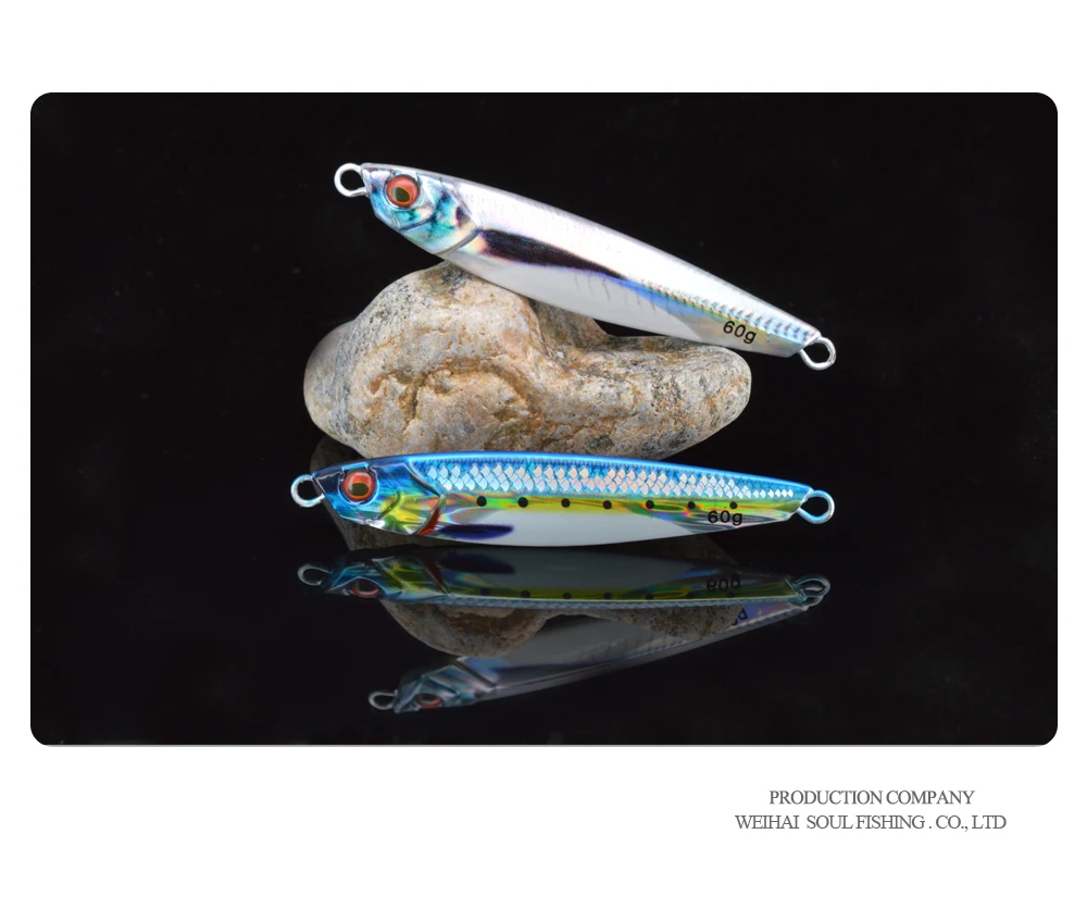 40g 60g 80g 3D Printed with Scale Slow Saltwater Fishing Jig Lure ABS Pencil Lure - view 4