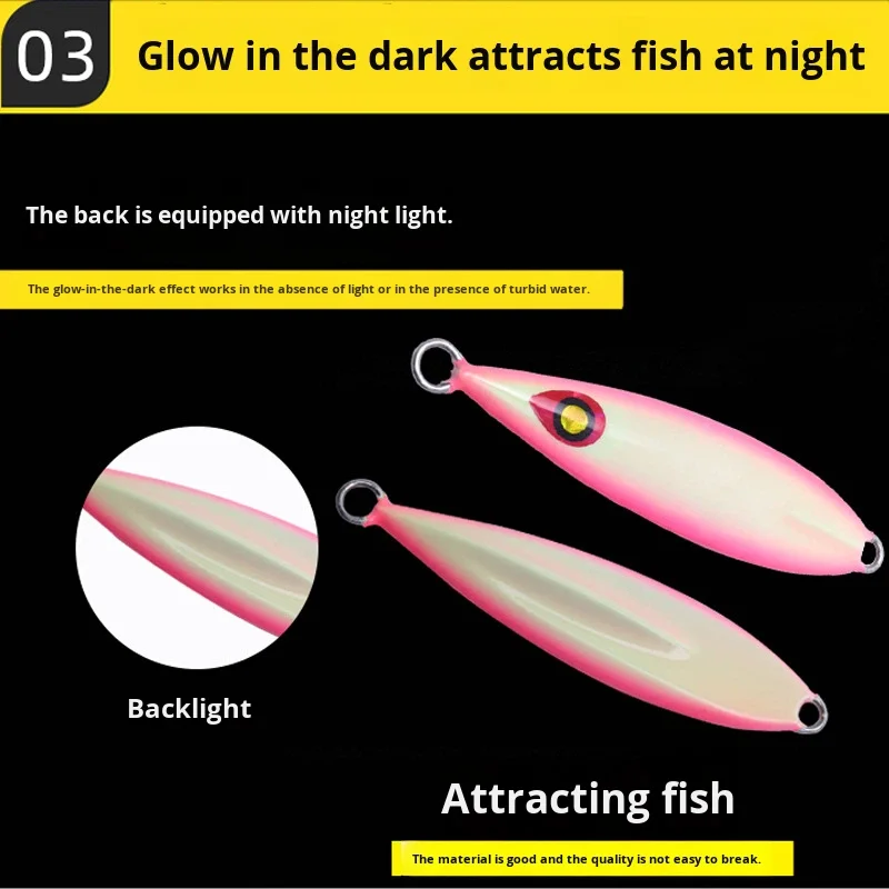 Long Casting Freshwater Butterfly Shape Jig Lure Night Glow Fast ABS Pencil Lure - view 13