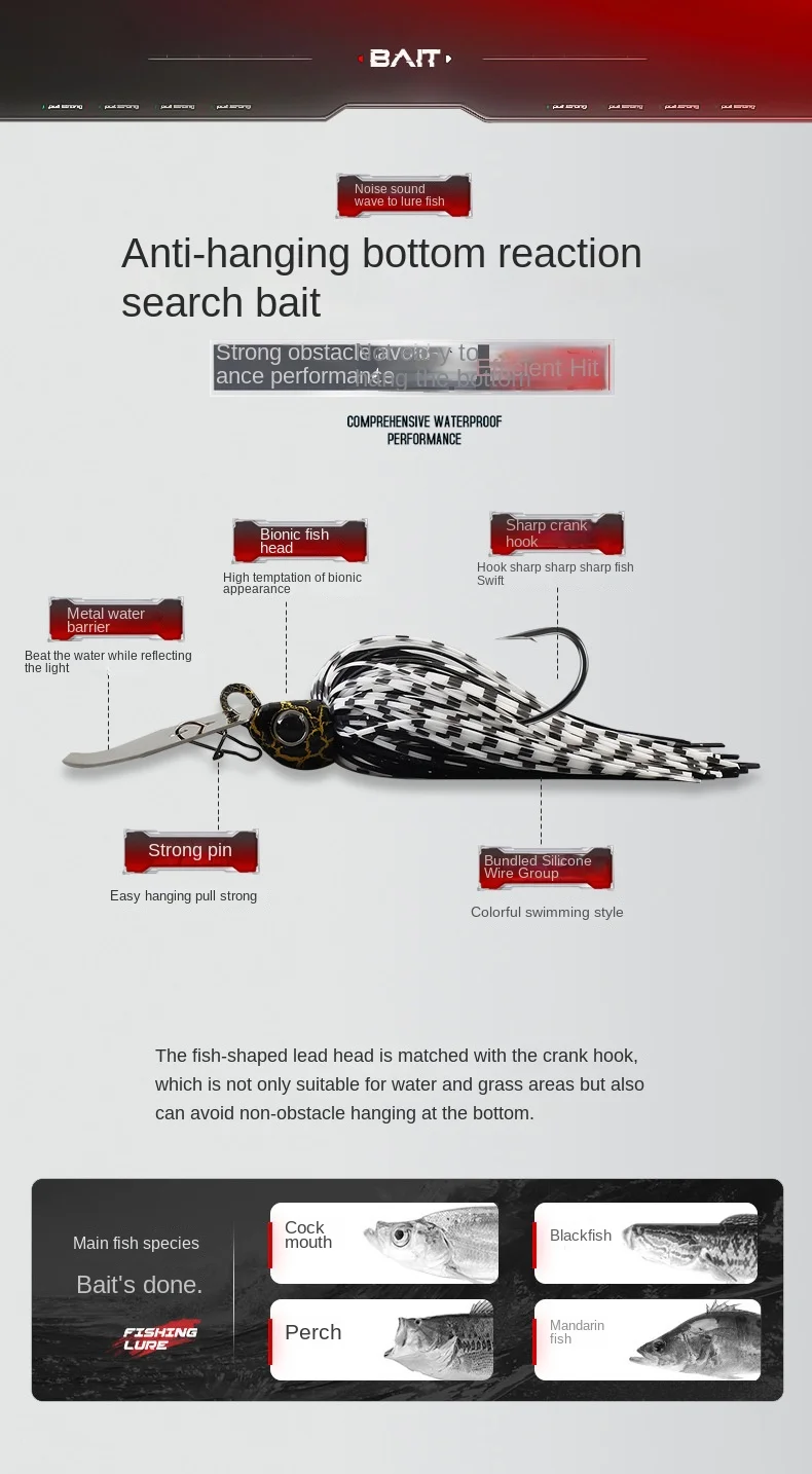 Cheery Factory Wholesale ABS Composite Sequins Jig Baffle Bearded ABS Pencil Lure - view 12