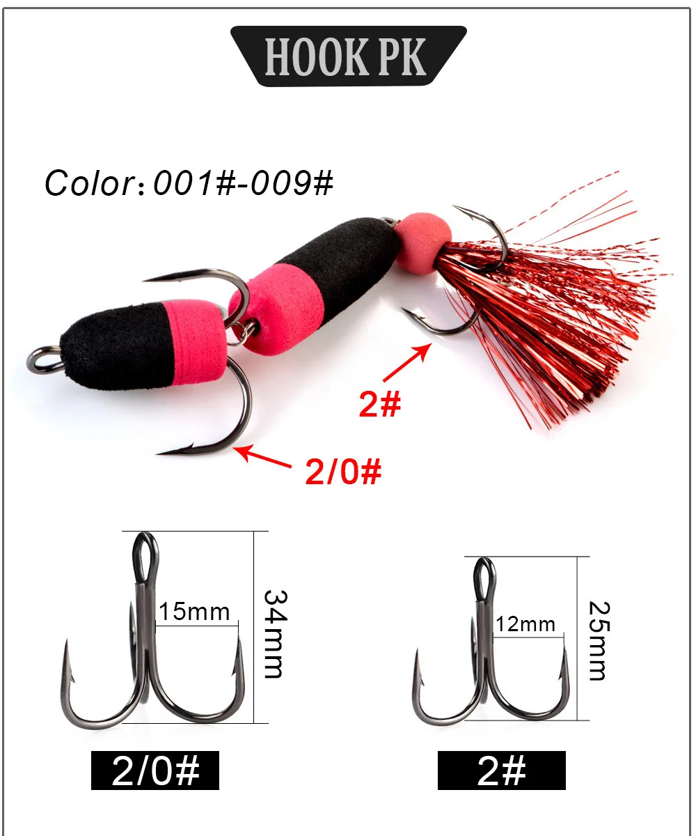 Cheery FISHKING Floating Foam Bait Three Anchor Barbed Hooks Bass ABS Pencil Lure - view 16