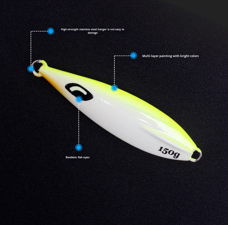 Luminous Iron Plate Lead Bass Fishing Lure 30g-350g Heavy Weight ABS Pencil Lure - view 14