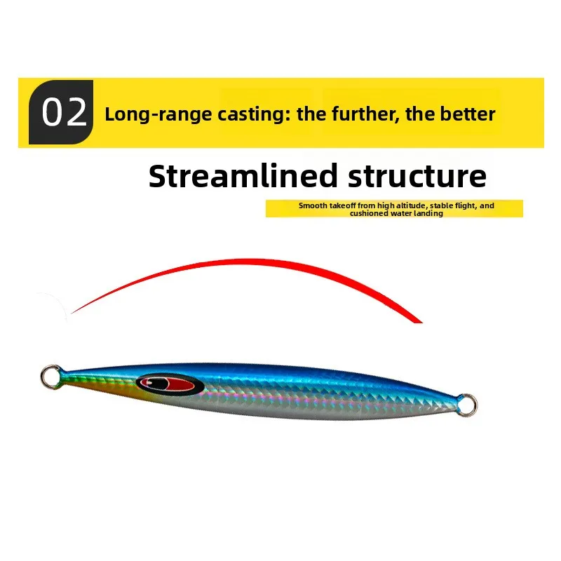 Cheery Luminous Striped Iron Plate Bottom Fishing Lure Bass Deep ABS Pencil Lure - view 7