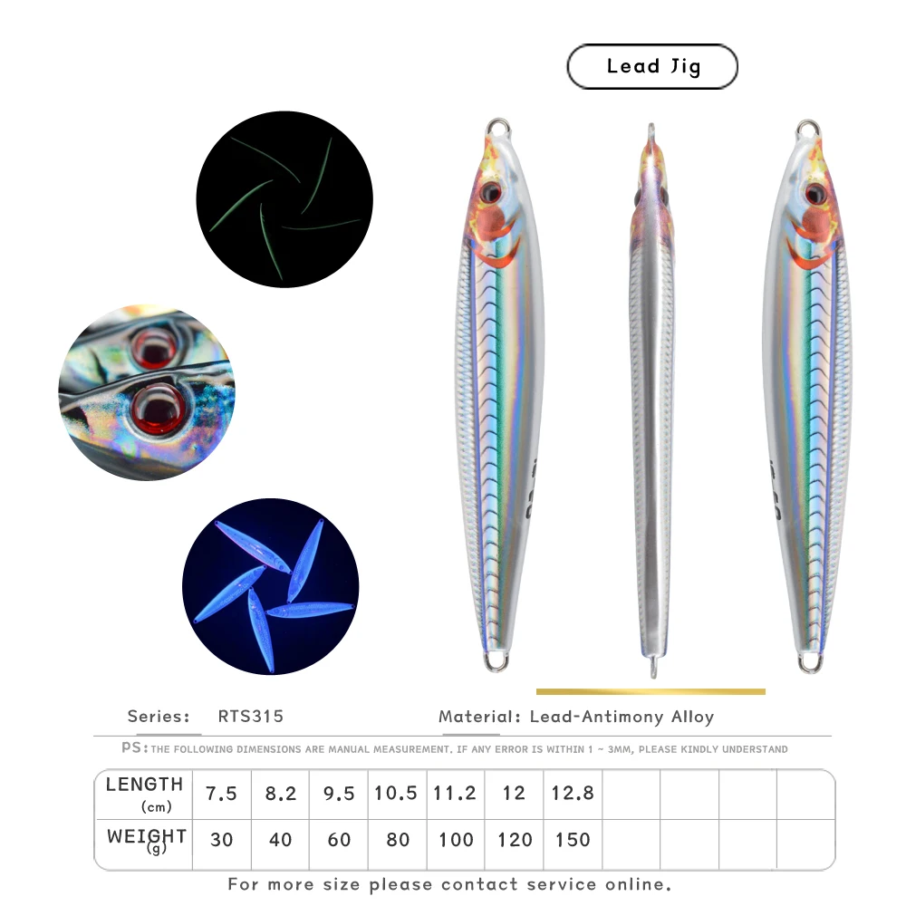 100g 3D Printed Saltwater Fishing Tackle High Quality Vertical Metal Jig ABS Pencil Lure - view 6