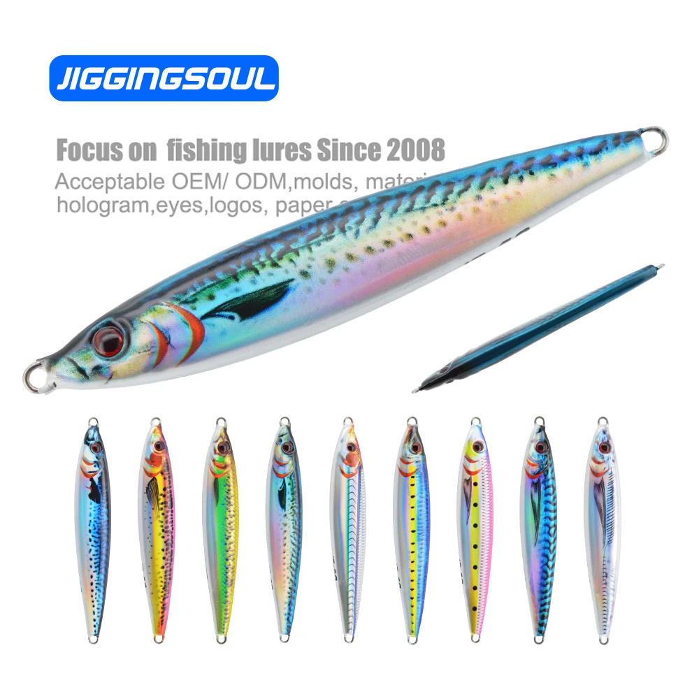 30g40g60g80g100g 3D Printed Mackerel Saltwater Fishing Vertical Metal Jig ABS Pencil Lure - view 4
