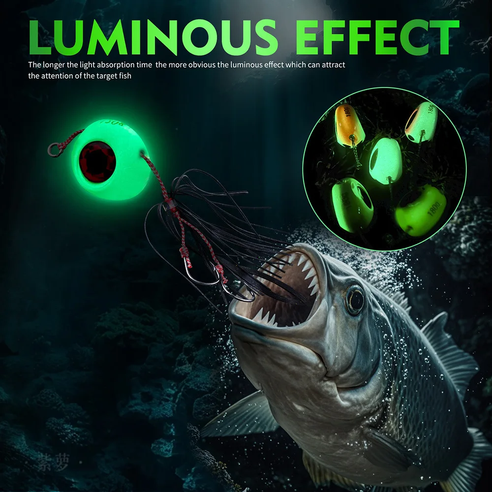 40g-120g Luminous Glow Lead Jigging Lure Slow Jig Head Rubber ABS Pencil Lure - view 15