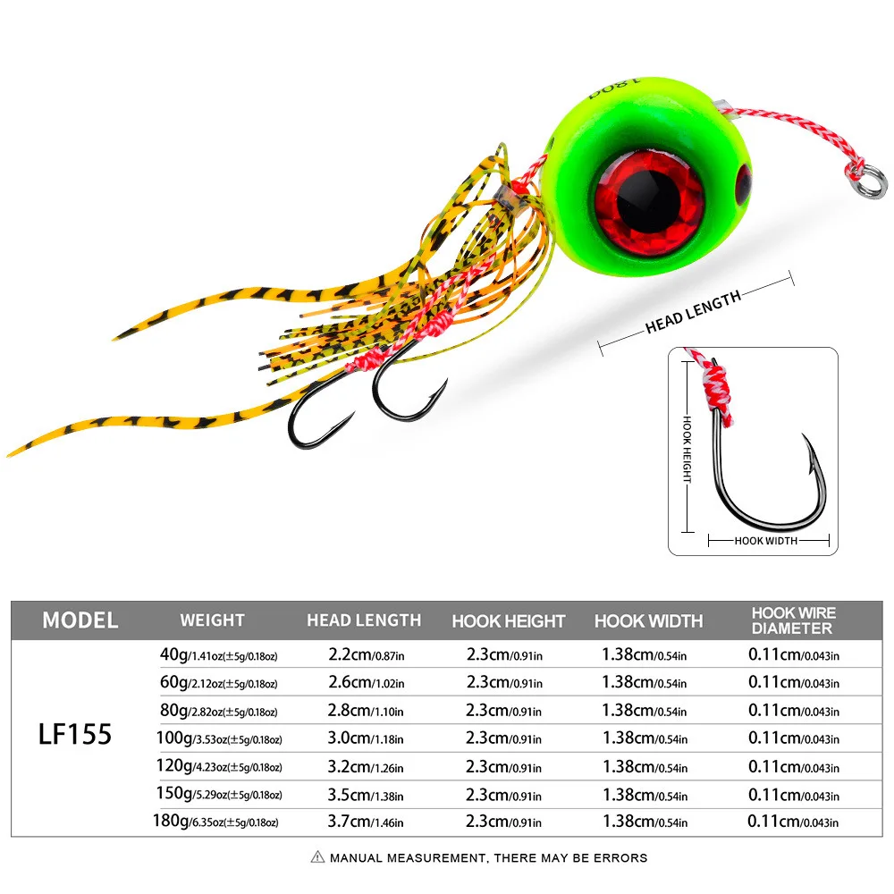 40g-120g Luminous Glow Lead Jigging Lure Slow Jig Head Rubber ABS Pencil Lure - view 1