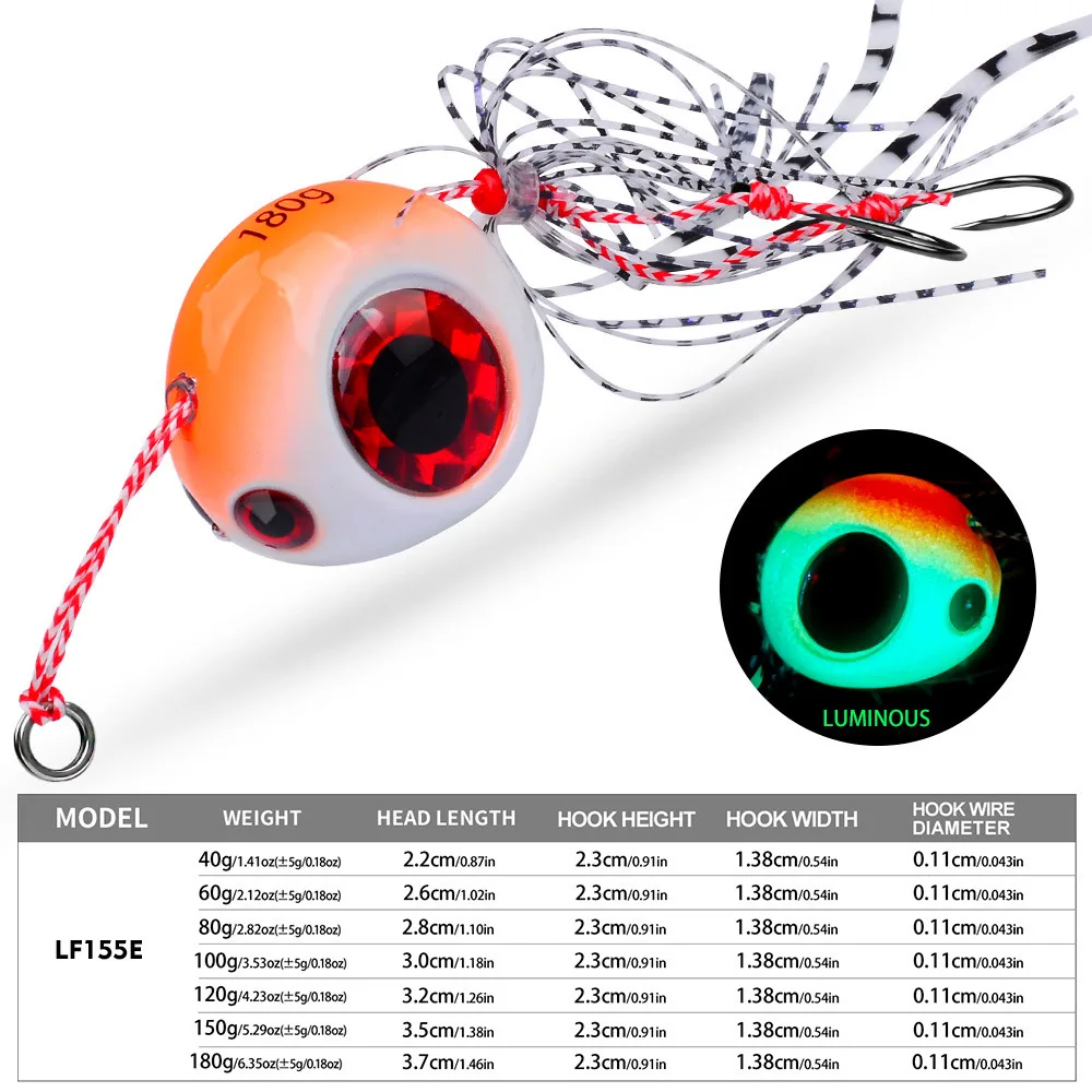 40g-120g Luminous Glow Lead Jigging Lure Slow Jig Head Rubber ABS Pencil Lure - view 9