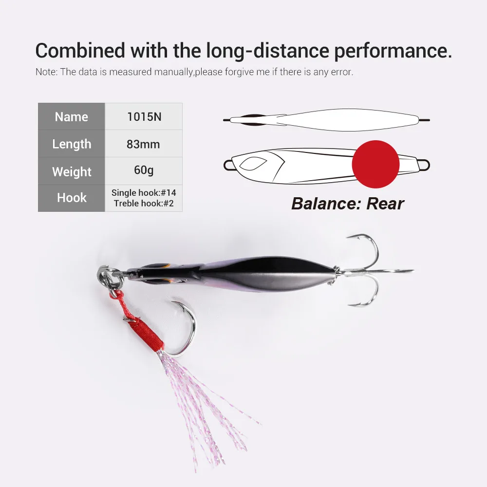 Micro Jig Lure Assist Hook Long Distance Reeling Fall Metal ABS Pencil Lure - view 2