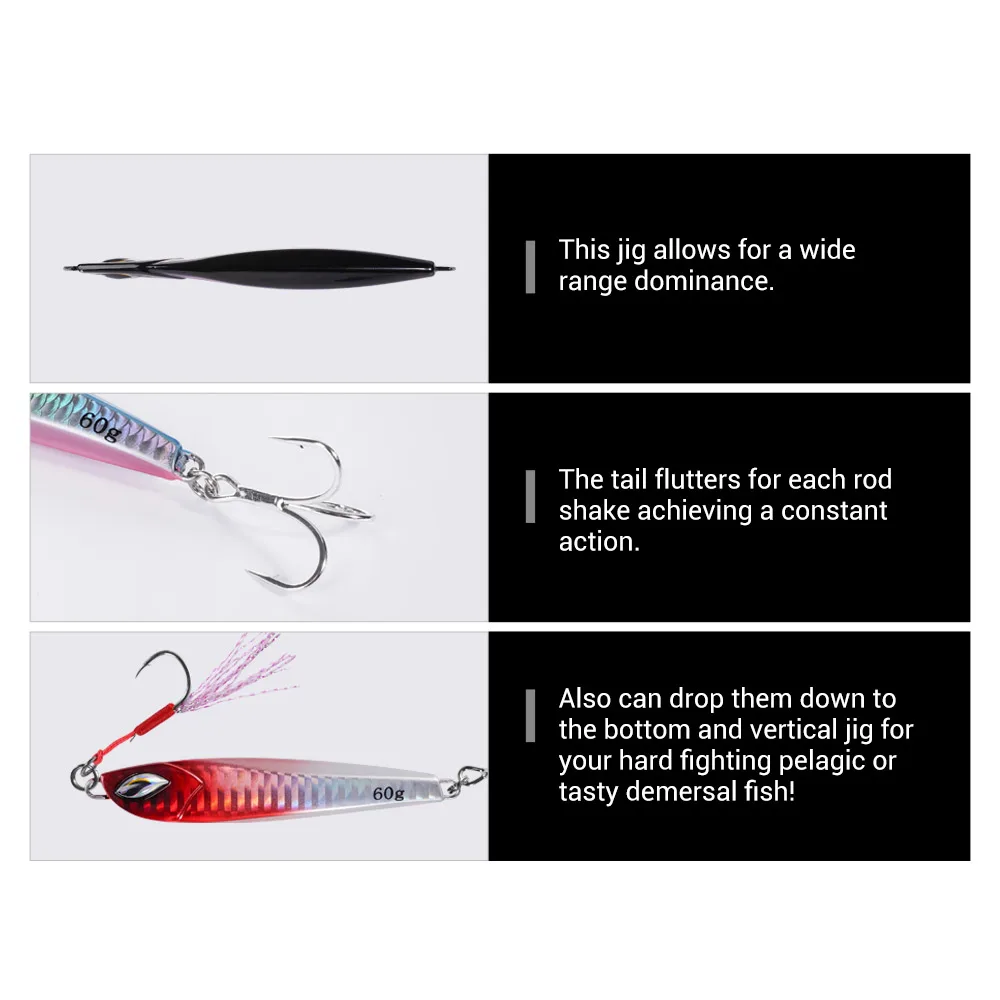 Micro Jig Lure Assist Hook Long Distance Reeling Fall Metal ABS Pencil Lure - view 3