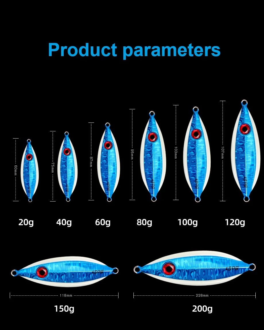 Cheery 20g-200g Fishing Jig Bait Lure Slow Pitch Jigging for Sea ABS Pencil Lure - view 16
