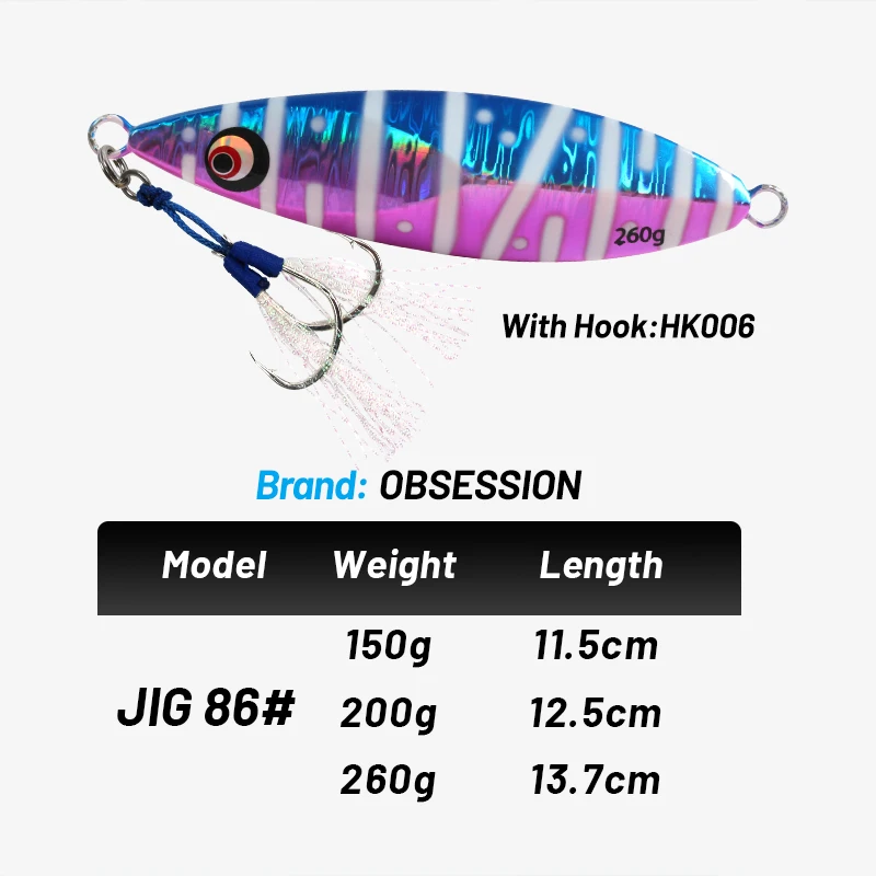150g Slow Fall Sinking Jigging Lures Twin Assist Hooks Luminous ABS Pencil Lure - view 4