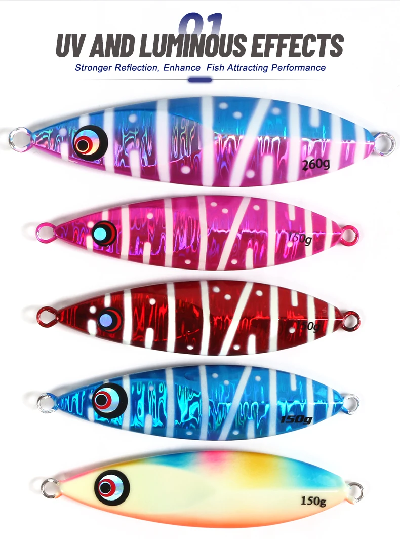 150g Slow Fall Sinking Jigging Lures Twin Assist Hooks Luminous ABS Pencil Lure - view 11
