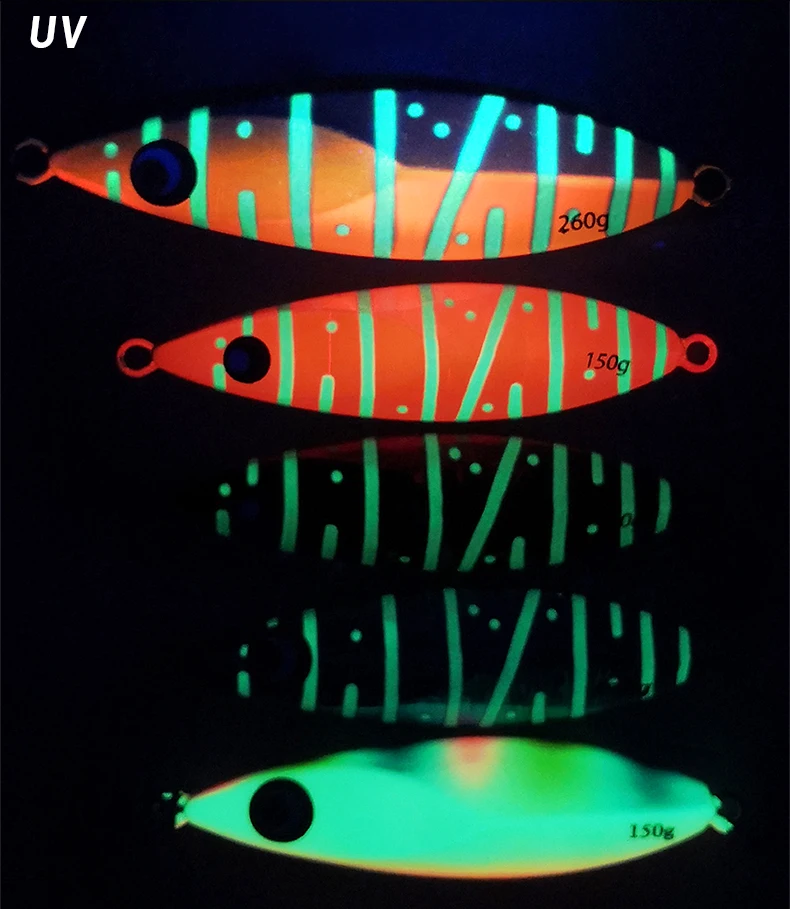 150g Slow Fall Sinking Jigging Lures Twin Assist Hooks Luminous ABS Pencil Lure - view 13