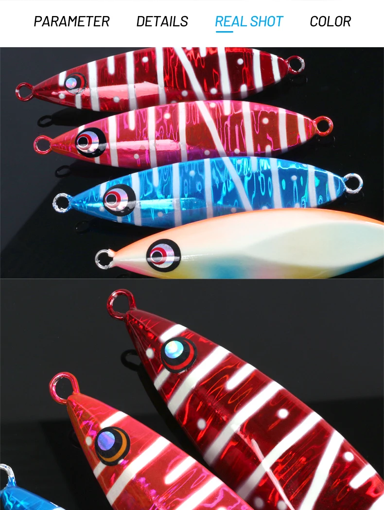 150g Slow Fall Sinking Jigging Lures Twin Assist Hooks Luminous ABS Pencil Lure - view 17