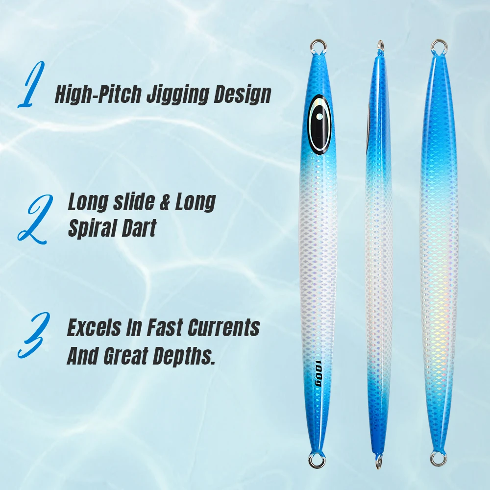 Cheery 100g-400g Saltwater Jig Fishing Lures Fast Sinking Casting ABS Pencil Lure - view 8