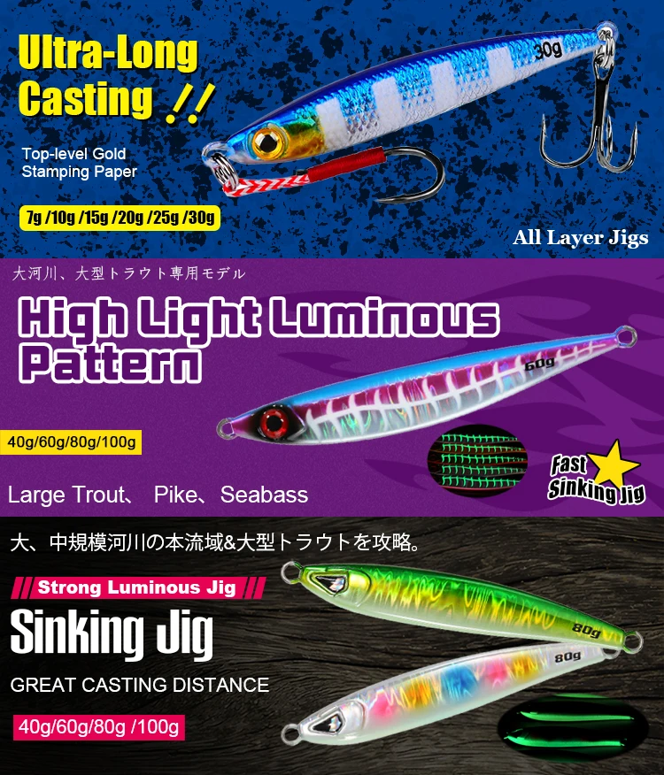 Cheery GS New OEM Slow Pitch Jigging Fishing Lure 60g 80g 130g ABS Pencil Lure - view 8